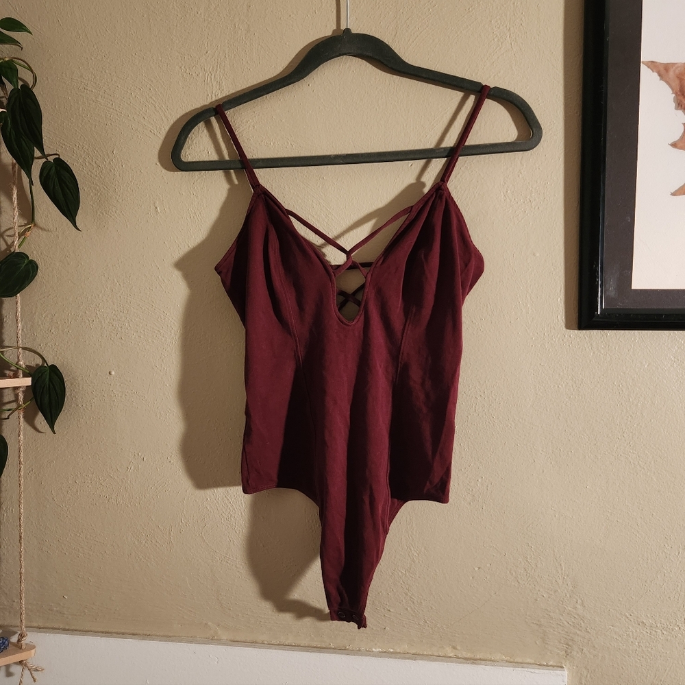 Elegant Burgundy Women's Bodysuit